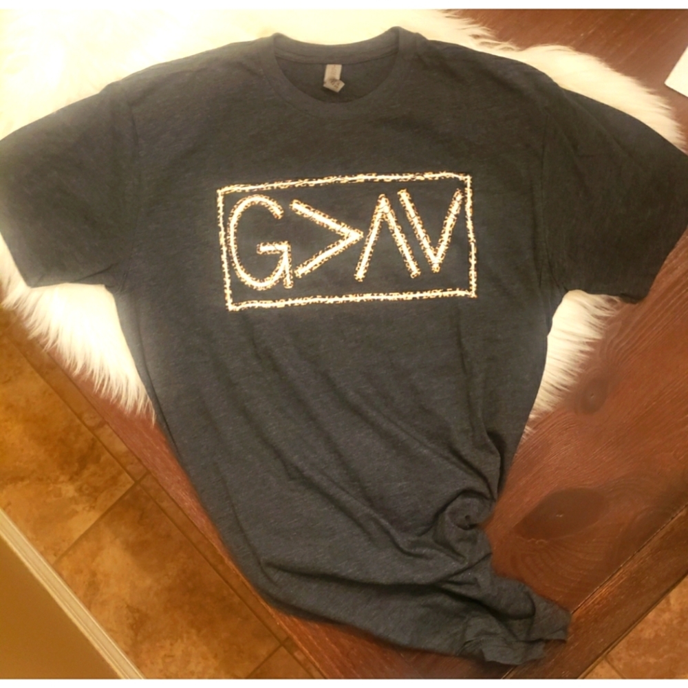 God is greater than highs & lows tee - new no tags